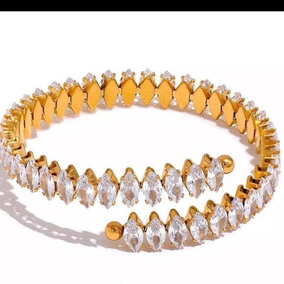 New Flexible Marquise Tennis Wrap Bracelet - Picture 9 of 10